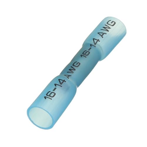 25pcs Heat Shrink Butt Connectors - AWG 26-10 Electrical Crimp Terminal Connectors for Reliable Wire Splicing(Blue)