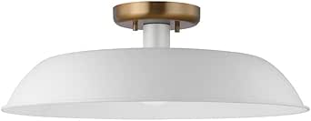 Nuvo Colony - 1 Light Medium Semi-Flush Mount in Mid-Century Modern Style-7 Inches Tall and 19.88 Inches Wide-Matte White/Bur