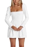 MJUHYBE Wedding Dresses for Women Bride Elegant Strapless Satin Bridal Gowns Above Knee Long Sleeve