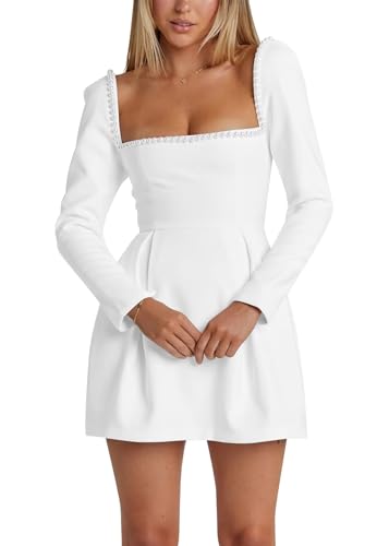 Mjuhybe Wedding Dresses For Women Bride Elegant Strapless Satin Bridal Gowns Above Knee Long Sleeve Mini Wedding Guest Dress White Us8 #TOP15