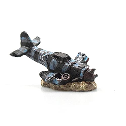 HEZHU Decoración para acuario, pequeño avión, accesorio para terrario Cover