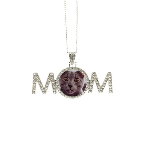 Collier photo de chat gris : cadeau fête des mères pour maman