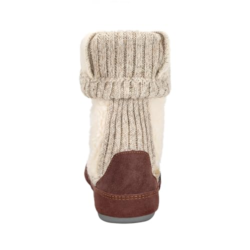 Acorn Women's Mid-Calf Slouch Boot Slippers, Memory Foam Comfort, Non-Slip Rubber Sole - Cozy House Shoes, Indoor/Outdoor Use, Buff Popcorn, 9.5-10.5 by Acorn - Used condition - Image 4