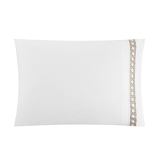 Chic Home Lewiston 7 Piece Cotton Blend Duvet Cover 1500 Thread Count Set Solid White With Embroidered Details Bed In A Bag Bedding – Includes Sheets Pillowcases Pillow Shams, Queen, Taupe #TOP4