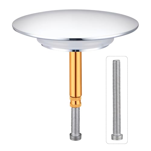 Bath Plug Replacement -72mm Adjustable Pop Up Drain Stopper, Solid Brass Chrome Plated Push Down Plug for Bathtub, Bathroom Sink & Basin Waste