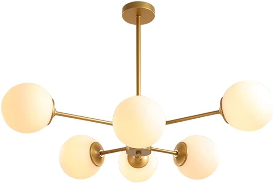 Lustre globe 8 lumières suspension moderne or magique pour salon
