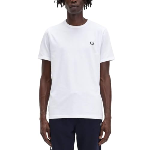 T-SHIRT UOMO FRED PERRY WHITE