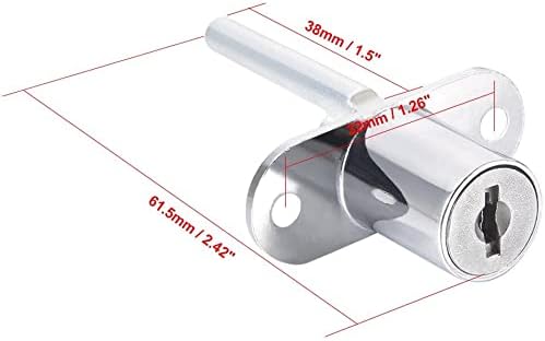 Drawer Desk Wardrobe Cabinet Plunger Lock, 5/8" Cylinder Diameter 13/16" Length, Zinc Alloy Finish, Keyed Different