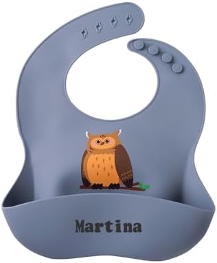 TYRY.HU Babero de Silicona Impermeable Personalizado para Bebé co...