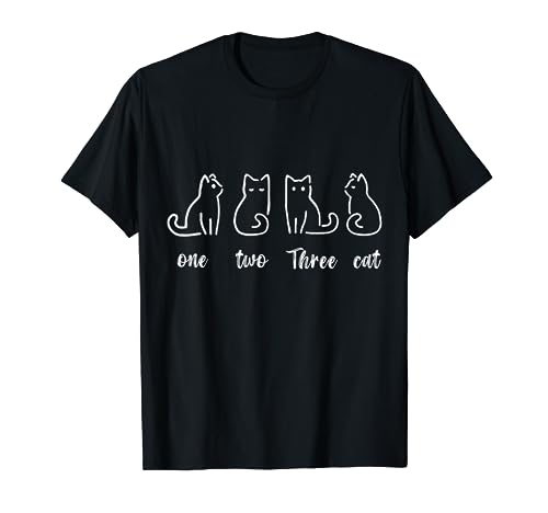 one two three cat funny gift for men & women and kids T-Shirt