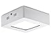 Greenice | Plafón LED Cuadrado Superficie 120Mm 6W 470Lm 30.000H | Downlight LED | Panel LED Techo | Lamparas de techo | Salón, Pasillos, Dormitorio, Oficina, Baños | Blanco Natural