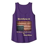 American Flag Distress Upside Down Thomas Jefferson Patriot Tank Top