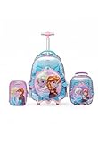 Kit Mochila Escolar Frozen Rodinha Disney Lancheira Estojo