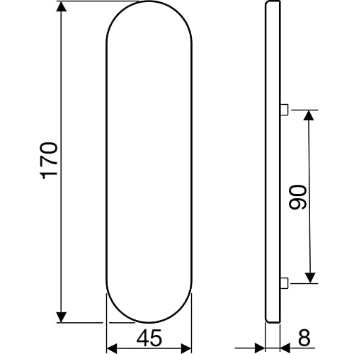 ECO Blindabdeckung (Schlüsselloch Abdeckung), für Rosetten Lochung UG, Blindschild rund, Edelstahl
