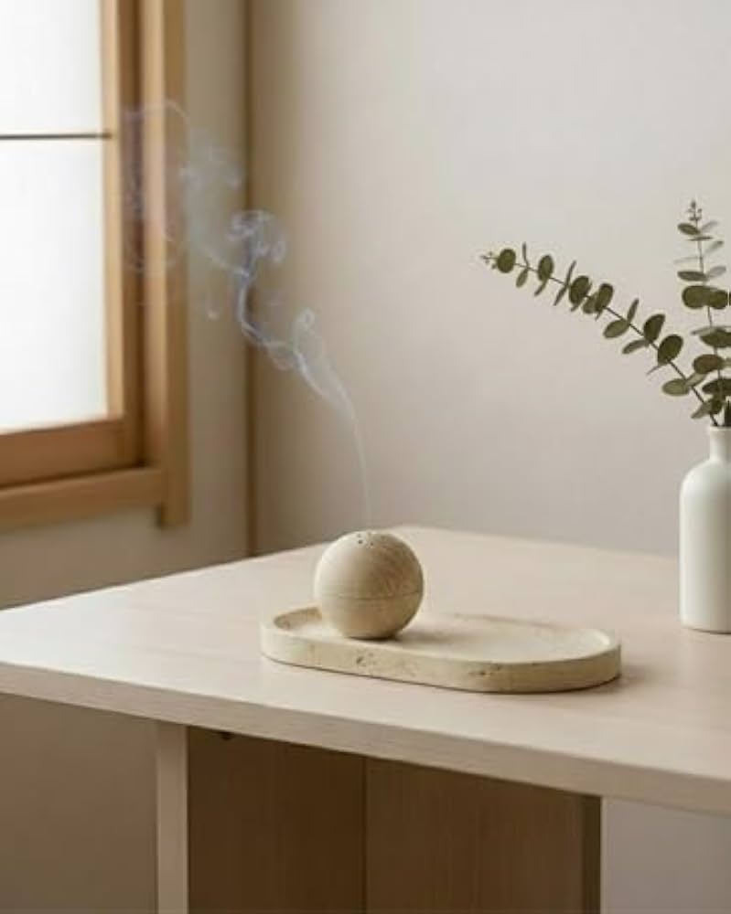 Amazon.co.jp: パロサント 受け皿 天然大理石 トラバーチン製 ホワイト