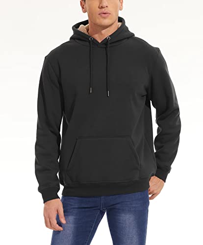Magcomsen Sherpa Pullover Men Hooded Sweatshirts For Men Pullover Hoodie Heavyweight Fleece Sweatshirts For Men Athletic Hoodies For Men Fashion Hoodies Dark Grey #TOP1