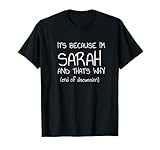 Humorous Sarah First Name Products Co