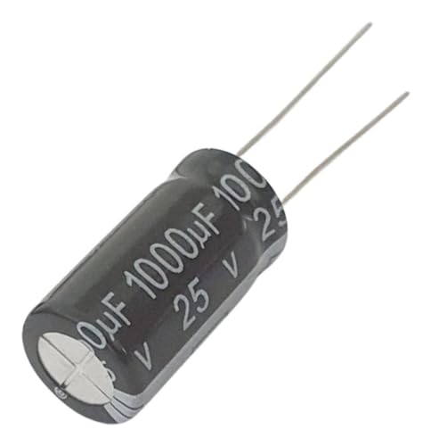 SMART COMPONENTES ELETRÔNICOS - Kit de 10 Capacitores Eletrolíticos 1000uF 25V 105°C Redondos Genéri
