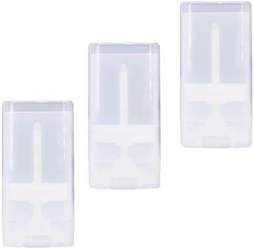 3Pcs Transparent 15ml Empty Refillable Deodorant Containers, Plastic Lip Balm Tubes, Lip Gloss Holders, Can be Used Repeatedly