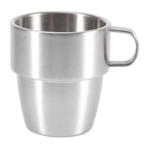 QANYEGN 280Ml Stainless Steel Double Wall Wine Mug, Cam Coffee Mug, Wide Mouth Wine Mug with Handle for Outdoor Parties and becues
