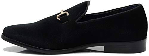 SPT03 Men's Vintage Plain Velvet Dress Loafers Slip On Shoes Classic Tuxedo Dress Shoes (9, Black (Scoland)) by Enzo Romeo - Used condition - Image 3