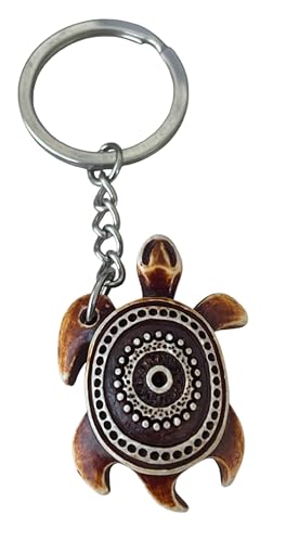 Porte-clés Tortue Résine Marron - Pendentif Sac Surf Mer Porte Bonheur | Tortue hawaïenne porte-bonheur avec motif maori - Symbole de protection, de force et de durabilité en tant que talisman