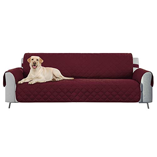E-Living Store Z01688 Reversible Furniture Protector With 2 Inch Elastic Strap, Machine Washable, Perfect For Pet And Kids, Seat Width Up To 54", Loveseat, Cranberry #TOP1