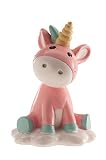 Medidas: 10 cm DISOK - Figura Unicornio Bebe para tarta. Originales figuras de tarta para bautizos.