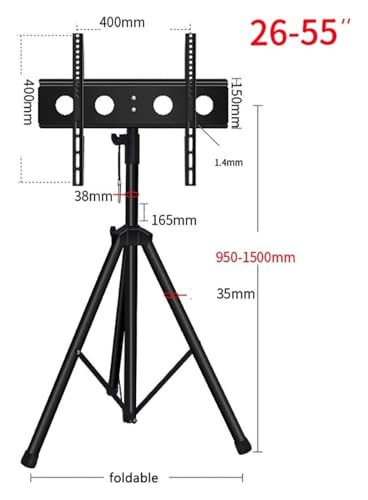 Soporte móvil para TV con altura ajustable y ruedas miniatura 2