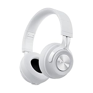 Bluetooth Headphones Over-Ear, 60H Playtime and with Low Latency Wireless Headphones with Microphone, HiFi Stereo Foldable Lightweight Headset, Deep Bass for Home Office (Silver)
