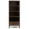 SIMPLIHOME Harper Bookcase - 60 inch Tall Solid Wood Storage Bookshelf in Walnut Brown, Mid-Century Modern Storage for Living Room, Study Room or Office with Open Shelves and Tapered Legs #4