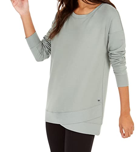 Ideology Womens Tulip Hem Pullover Sweatshirt Green S #TOP23