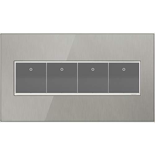 Legrand Adorne Brushed Stainless, 4-Gang Wall Plate, Awm4Gms4 #TOP7