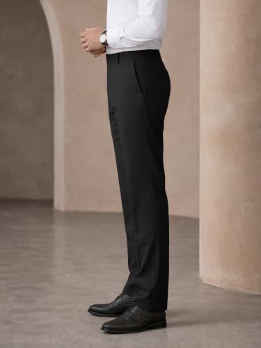 Image of Noble Monk Men's Formal Trousers | Regular Fit Stylish Pants for Men | Comfortable Solid Trousers | Classic Formal Wear for Men | Smart and Versatile Everyday Wear