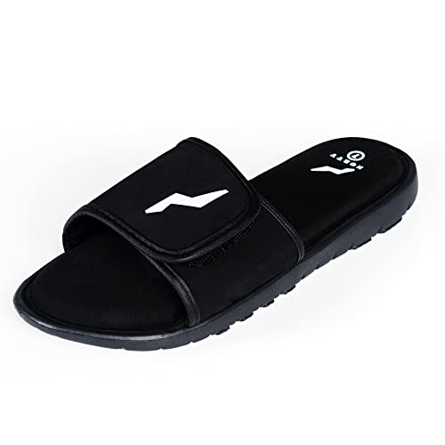 NORTY Womens Memory Foam Sandals, Flip Flops - Shower, Pool & Beach Sandals, Water Shoes, Slip-On Casual Flip Flops for Women, Indoor and Outdoor - Black Slide, Runs One Size Small