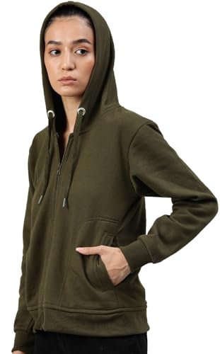 Image of ADBUCKS Women's Cotton Winter Jacket Sweatshirts Casual Drawstring Clothes Zip Up Hoodie With Front Pocket Ii Womens Hoodies Ii Womens Jacket Ii Winter Sweater Hoodie For Women & Girls