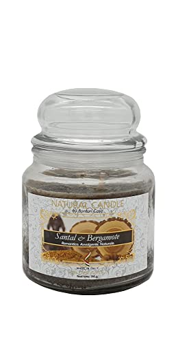 NATURE CANDLE candela profumata 100% cera vegetale - Giara 380g Santal & Bergamote