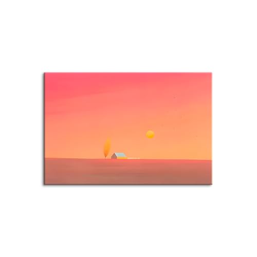 ?インテリア 風景画 絵画 - 深紅の夕焼け 版画 木枠付きの完成品 現代 装飾画? (60x90cm(24x36in),A)