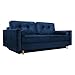 Produktbild Fabryka Mebli Idczak Schlafsofa Sofa Pastella Couch Ausklappbares Schlaffunktion Bettkasten - Kissen Bettzeugbehälter Hilfsautomat Wohnzimmer, Gästezimmer Modern Design (Kronos 09 Blau), pastelle