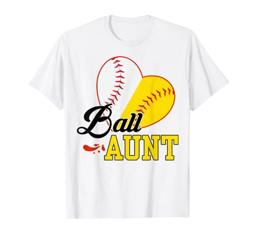 Funny Ball Aunt Softball Baseball Gift For Mothers Day Camiseta