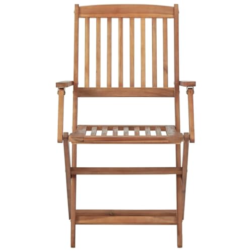 Chaises de terrasse en bois d'acacia massif de qualité supérieure avec coussin