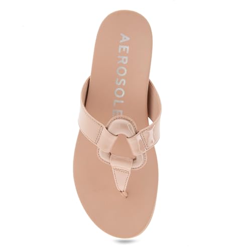 Aerosoles Women's Fallon Flat Thong Sandal, Cipria Patent Faux Leather, 9M by Aerosoles - Used condition - Image 6