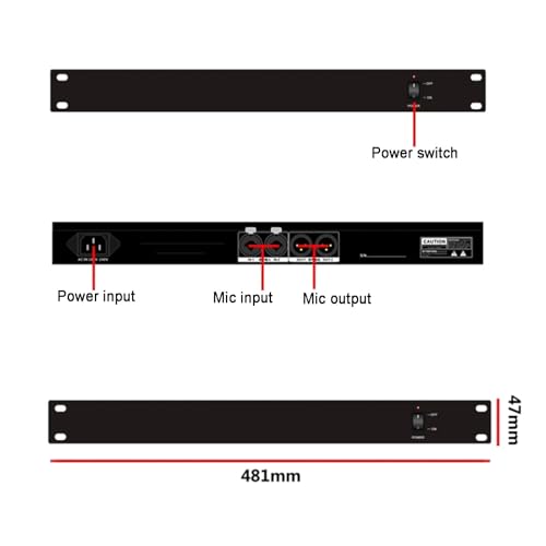 Supresor Profesional de Retroalimentación, Procesador de Audio Anti-Howling, Escaneo y Supresión Automáticos, Sin Daño a la Calidad del Sonido, Sin Requerir Depuración, para Escenarios en Vivo miniatura 5