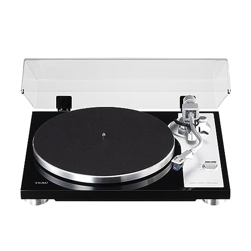 Teac TN-4D-SE analoger Plattenspieler mit Direktantrieb (SAEC Tonarm, Aluminium-Druckguss Plattenteller, integrierter Phono EQ Verstärker) Schwarz