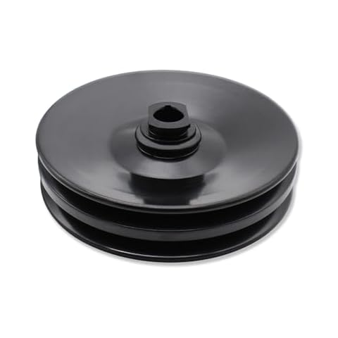 IMOOA GM Saginaw Power Steering Pump Pulley Keyway Double Groove for Chevy Oldsmobile Pontiac Cadillac 350 454 Black Cover
