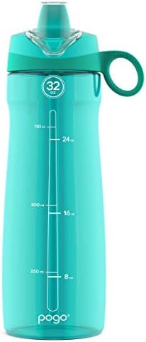 Pogo BPA-Free Tritan Plastic Water Bottle with Soft Straw, 32 Oz, Aquaviva