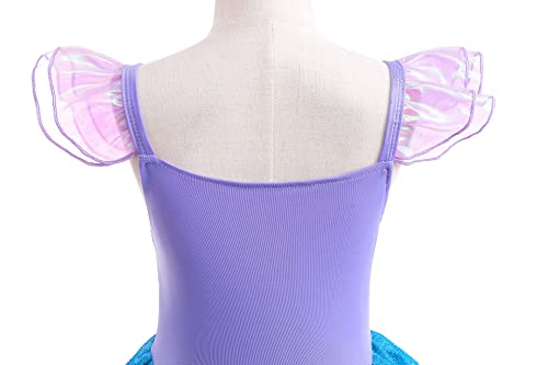 Lgandpg Princess Mermaid Costume For Girls Ariel Outfit Birthday Party Dress Up With Wig #TOP3