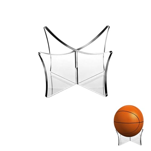 Ballhalter,Fußball Display Ständer Acryl Basketball Ständer Rugby-Ball Ballständer Klarer Fußball Ballaufbewahrung Regal mini halterung Volleyball Halter Sport Ball Vitrine für Heimschule(Schwarz)
