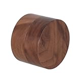 iplusmile Caja de Madera Maciza Redonda Pequeña para Anillos con Tapa, Joyero de Terciopelo Protector para Almacenamiento Seguro en Bodas, Compromisos y Uso Diario