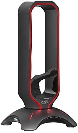 Mars Gaming MHHPRO, Gaming Headset Stand, 2x USB HUB and Bungee Mouse, White